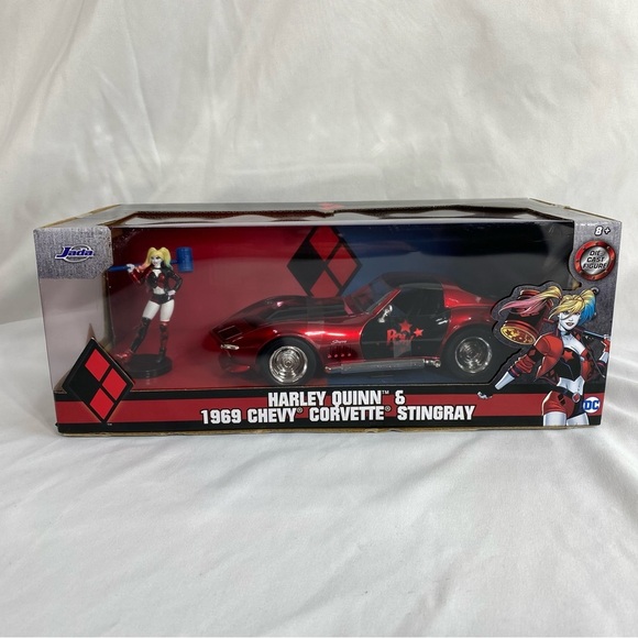 Jada Harley Quinn & 1969 Chevy Corvette Stingray Die Cast Collectables - Picture 1 of 9